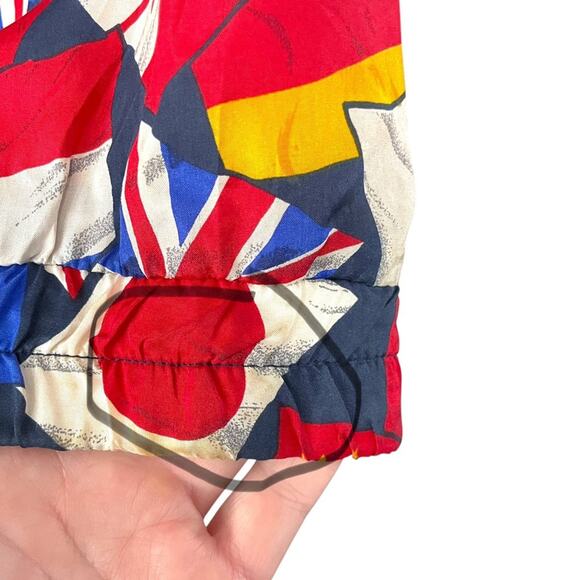 Lavon Vintage World Flag Print Silk Jacket | Multicolor | Size Medium - Picture 4 of 8